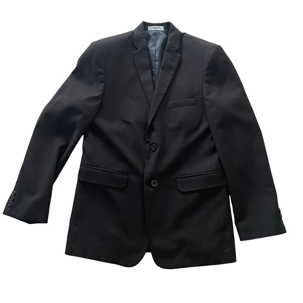 Izod Wool Single-Breasted Blazer Jacket Boys Size 16 Black Business Career - Picture 3 of 13